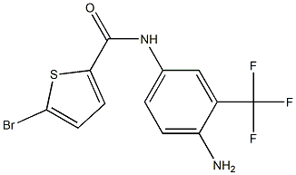 N-[4-amino-3-(trifluoromethyl)phenyl]-5-bromothiophene-2-carboxamide,,结构式