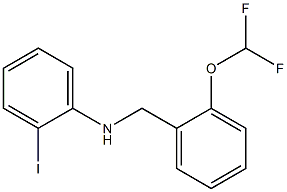 N-{[2-(difluoromethoxy)phenyl]methyl}-2-iodoaniline Struktur