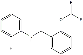 N-{1-[2-(difluoromethoxy)phenyl]ethyl}-2-fluoro-5-methylaniline,,结构式