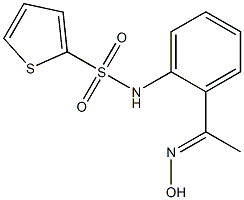 N-{2-[(1E)-N-hydroxyethanimidoyl]phenyl}thiophene-2-sulfonamide 化学構造式