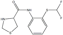 N-{2-[(difluoromethyl)thio]phenyl}-1,3-thiazolidine-4-carboxamide 结构式