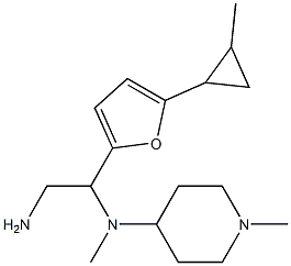 N-{2-amino-1-[5-(2-methylcyclopropyl)-2-furyl]ethyl}-N-methyl-N-(1-methylpiperidin-4-yl)amine 化学構造式