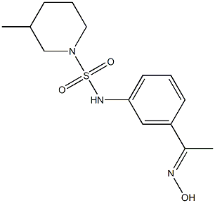 N-{3-[1-(hydroxyimino)ethyl]phenyl}-3-methylpiperidine-1-sulfonamide,,结构式