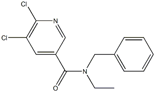 N-benzyl-5,6-dichloro-N-ethylpyridine-3-carboxamide 化学構造式