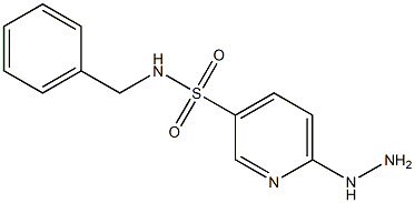 N-benzyl-6-hydrazinylpyridine-3-sulfonamide 化学構造式