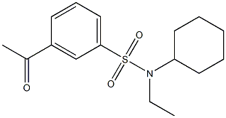 N-cyclohexyl-3-acetyl-N-ethylbenzene-1-sulfonamide Structure
