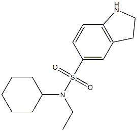 N-cyclohexyl-N-ethyl-2,3-dihydro-1H-indole-5-sulfonamide,,结构式