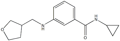 N-cyclopropyl-3-[(oxolan-3-ylmethyl)amino]benzamide 化学構造式