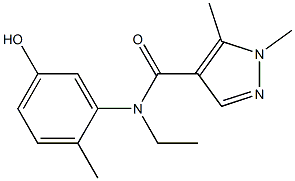 N-ethyl-N-(5-hydroxy-2-methylphenyl)-1,5-dimethyl-1H-pyrazole-4-carboxamide 结构式