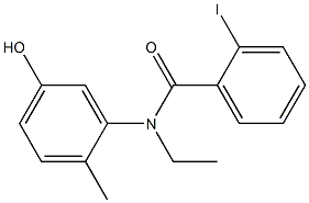 N-ethyl-N-(5-hydroxy-2-methylphenyl)-2-iodobenzamide Struktur