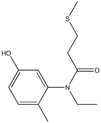 N-ethyl-N-(5-hydroxy-2-methylphenyl)-3-(methylsulfanyl)propanamide Struktur