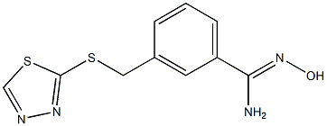 N'-hydroxy-3-[(1,3,4-thiadiazol-2-ylsulfanyl)methyl]benzene-1-carboximidamide,,结构式