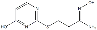 N'-hydroxy-3-[(4-hydroxypyrimidin-2-yl)sulfanyl]propanimidamide,,结构式