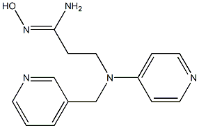 N'-hydroxy-3-[(pyridin-3-ylmethyl)(pyridin-4-yl)amino]propanimidamide 化学構造式