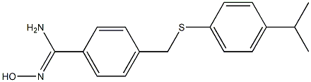 N'-hydroxy-4-({[4-(propan-2-yl)phenyl]sulfanyl}methyl)benzene-1-carboximidamide 化学構造式