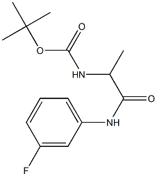 tert-butyl 2-[(3-fluorophenyl)amino]-1-methyl-2-oxoethylcarbamate Struktur
