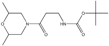 tert-butyl 3-(2,6-dimethylmorpholin-4-yl)-3-oxopropylcarbamate 化学構造式