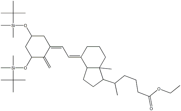 5-(4-{2-[3,5-Bis-(tert-butyl-dimethyl-silanyloxy)-2-methylene-cyclohexylidene]-ethylidene}-7a-methyl-octahydro-inden-1-yl)-hexanoic acid ethyl ester Structure