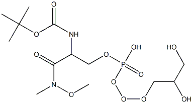 [2-[(2,3-Dihydroxy-propoxy)-hydroxy-phosphoryloxy]-1-(methoxy-methyl-carbamoyl)-ethyl]-carbamic acid-tert-butyl ester Structure