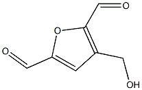 2,5-Furandicarboxaldehyde,  3-(hydroxymethyl)- Structure