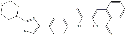 3-Isoquinolinecarboxamide,  1,2-dihydro-N-[4-[2-(4-morpholinyl)-4-thiazolyl]phenyl]-1-oxo- Struktur