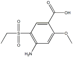 2-甲氧基-4-氨基=5乙磺基-苯甲酸, , 结构式