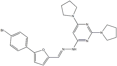 5-(4-bromophenyl)-2-furaldehyde [2,6-di(1-pyrrolidinyl)-4-pyrimidinyl]hydrazone,,结构式