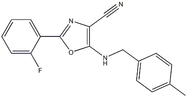 2-(2-fluorophenyl)-5-[(4-methylbenzyl)amino]-1,3-oxazole-4-carbonitrile Structure