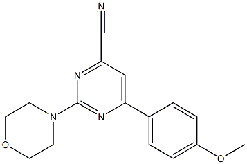 6-(4-methoxyphenyl)-2-(4-morpholinyl)-4-pyrimidinecarbonitrile,,结构式