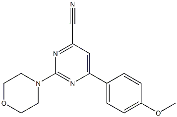 6-(4-methoxyphenyl)-2-(4-morpholinyl)-4-pyrimidinecarbonitrile 化学構造式