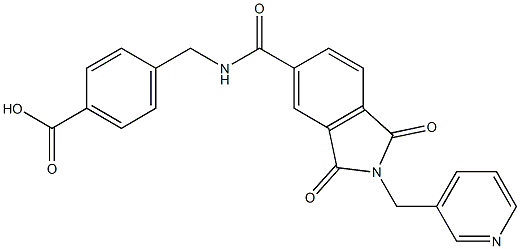 4-[({[1,3-dioxo-2-(3-pyridinylmethyl)-2,3-dihydro-1H-isoindol-5-yl]carbonyl}amino)methyl]benzoic acid,,结构式