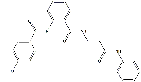 N-(3-anilino-3-oxopropyl)-2-[(4-methoxybenzoyl)amino]benzamide 化学構造式