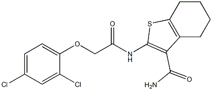 2-{[(2,4-dichlorophenoxy)acetyl]amino}-4,5,6,7-tetrahydro-1-benzothiophene-3-carboxamide Structure