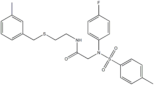  2-{4-fluoro[(4-methylphenyl)sulfonyl]anilino}-N-{2-[(3-methylbenzyl)sulfanyl]ethyl}acetamide