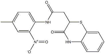 N-{2-nitro-4-methylphenyl}-2-(3-oxo-3,4-dihydro-2H-1,4-benzothiazin-2-yl)acetamide 结构式