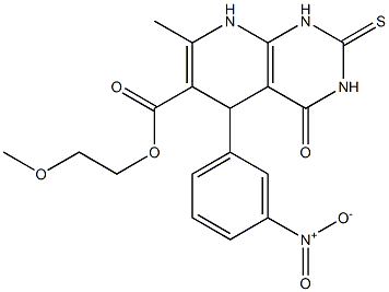 2-methoxyethyl 5-{3-nitrophenyl}-7-methyl-4-oxo-2-thioxo-1,2,3,4,5,8-hexahydropyrido[2,3-d]pyrimidine-6-carboxylate|