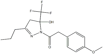 1-[(4-methoxyphenyl)acetyl]-3-propyl-5-(trifluoromethyl)-4,5-dihydro-1H-pyrazol-5-ol Structure