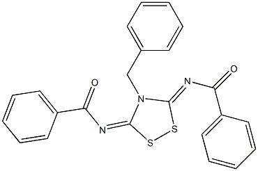 N-[5-(benzoylimino)-4-benzyl-1,2,4-dithiazolidin-3-ylidene]benzamide Structure