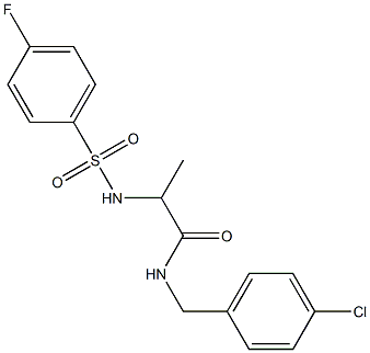 N-(4-chlorobenzyl)-2-{[(4-fluorophenyl)sulfonyl]amino}propanamide 化学構造式