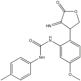 N-[2-(4-imino-5-oxotetrahydro-3-furanyl)-5-methoxyphenyl]-N'-(4-methylphenyl)urea 化学構造式