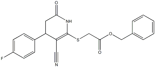 benzyl {[3-cyano-4-(4-fluorophenyl)-6-oxo-1,4,5,6-tetrahydro-2-pyridinyl]sulfanyl}acetate Structure