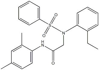 N-(2,4-dimethylphenyl)-2-[2-ethyl(phenylsulfonyl)anilino]acetamide Structure