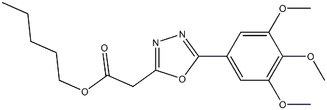pentyl [5-(3,4,5-trimethoxyphenyl)-1,3,4-oxadiazol-2-yl]acetate Structure