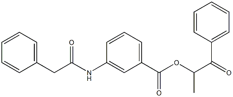 1-methyl-2-oxo-2-phenylethyl 3-[(phenylacetyl)amino]benzoate Structure