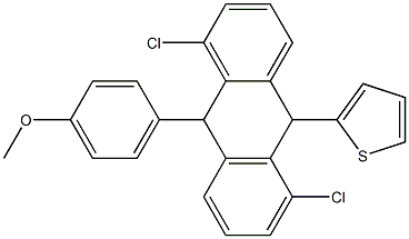 4-[1,5-dichloro-10-(2-thienyl)-9,10-dihydro-9-anthracenyl]phenyl methyl ether Struktur