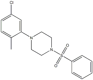 1-(5-chloro-2-methylphenyl)-4-(phenylsulfonyl)piperazine,,结构式