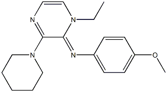 N-(1-ethyl-3-(1-piperidinyl)-2(1H)-pyrazinylidene)-N-(4-methoxyphenyl)amine Structure