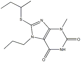 8-(sec-butylsulfanyl)-3-methyl-7-propyl-3,7-dihydro-1H-purine-2,6-dione Structure