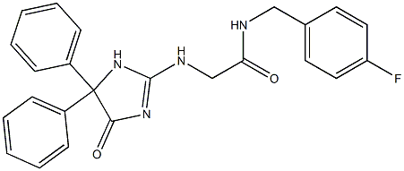 N-(4-fluorobenzyl)-2-[(4-oxo-5,5-diphenyl-4,5-dihydro-1H-imidazol-2-yl)amino]acetamide Struktur