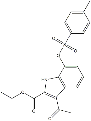 ethyl 3-acetyl-7-{[(4-methylphenyl)sulfonyl]oxy}-1H-indole-2-carboxylate Structure